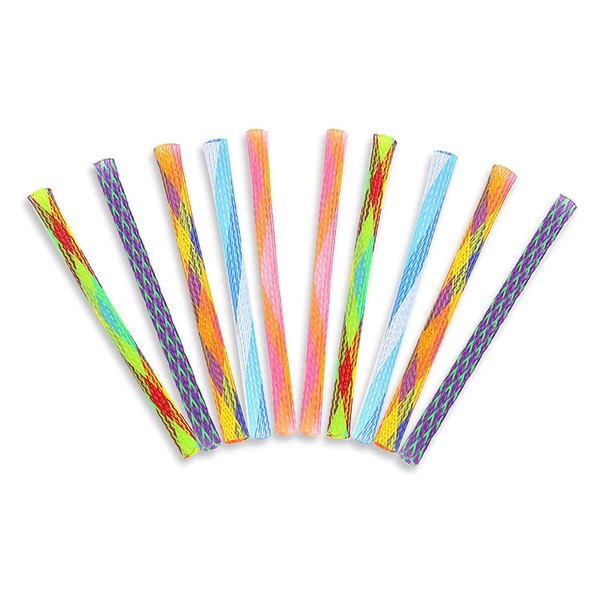 MEISO 10Pcs Cat Spring Toy Colorful Cat Spring Sticks Folding