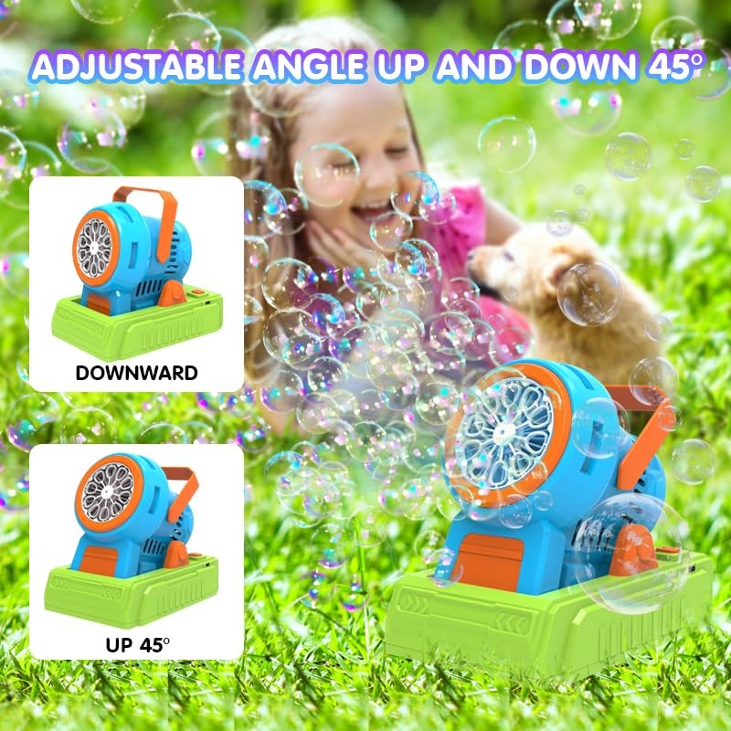 Automatic Bubble Machine with Bubble Solution, 4 AA Batteries, USB