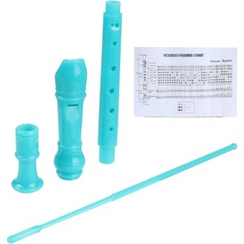 8 Hole Soprano Recorder, 8-Hole Flute for Children, Plastic Flute for Beginners, Soprano Recorder 8 Hole Kids Beginner School Plastic Flute with Flute Cleaning Stick and Instruction Manual (White)