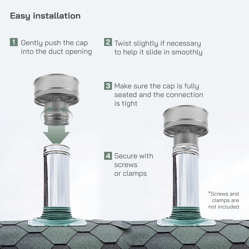 Vent Systems 4" Inch Round Roof Vent Cap – Galvanized