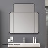 SNUGACE Black Metal Framed Mirror Rectangle Wall Mount Bathroom Vanity