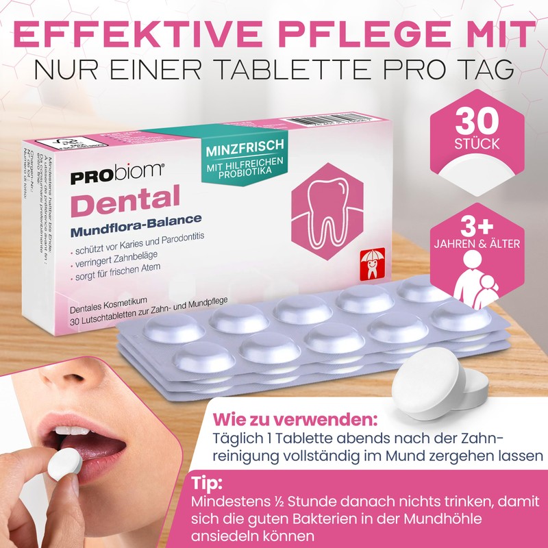 PRObiom Dental Probiotic Tablets Against Bad Breath [Fresh Breath Without