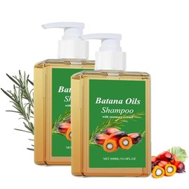 2PCS Batana Oil Shampoo 300ML, Batana Shampoo with Rosemary Extract, Champú Batana con Extracto de Romero para Nutrir el Cabello, Adecuado Tanto para 