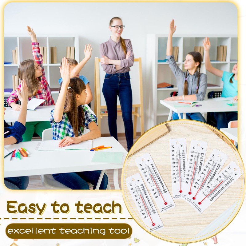 Maitys 10 Pcs Science Thermometers Mercury Free Student School Supplies