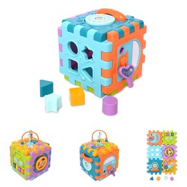 Lorelli Plug-in Dice 6 Face, Motor Skills Toy, Activity, Melodies, 10 Pieces, Colour: Multi-Coloured