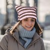 YAMEIZE Cat Ear Striped Knitted Hat - for Men and