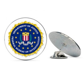 NYC Jewelers Federal Bureau of Investigation FBI Seal Metal 0.75" Lapel Hat Pin Tie Tack Pinback