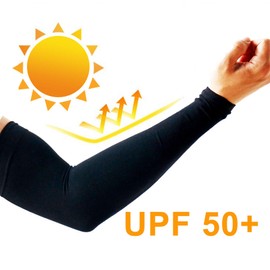 PFFY 2 Pairs UV Protection Cooling Arm Sleeves for Men & Women UPF 50 Breathable Sun Sleeve Pureblack+Pureblack