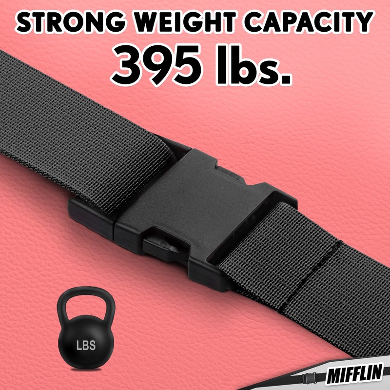 Luggage Straps - Black, 78" Long, 2 Inches Wide, 4