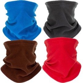 Zollen 4 Packs Neck Warmer Fleece Windproof Neck Gaiter Snood for Men Women Face Tube Scarf Headwear
