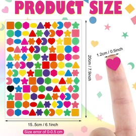 3000 Pcs Shapes Stickers Preschool Stickers Circles Triangles Squares Ovals Heart Star Multi-Shaped Geometric Color Stickers for Kids Reward Sheet Classroom Art Projects Math Pattern Play Crafts