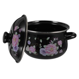 UTHCLO Soup Pot Gas Stove Sauce Pan Casserole Pot Kitchen Pots Broth Pot Soup Bowl with Lid Earthen Pot Noodle Pot Vintage Stockpot Milk Pan Chinese Stew Pot Sauce Pot Enamel Binaural