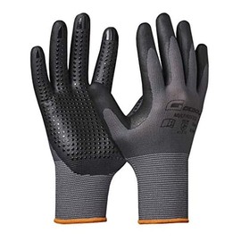 Gebol Multi Flex Eco Work Gloves with Nubs, Nitrile Gloves for a Secure Grip, for Men, Size L (Size 9), Grey, 1 Pair