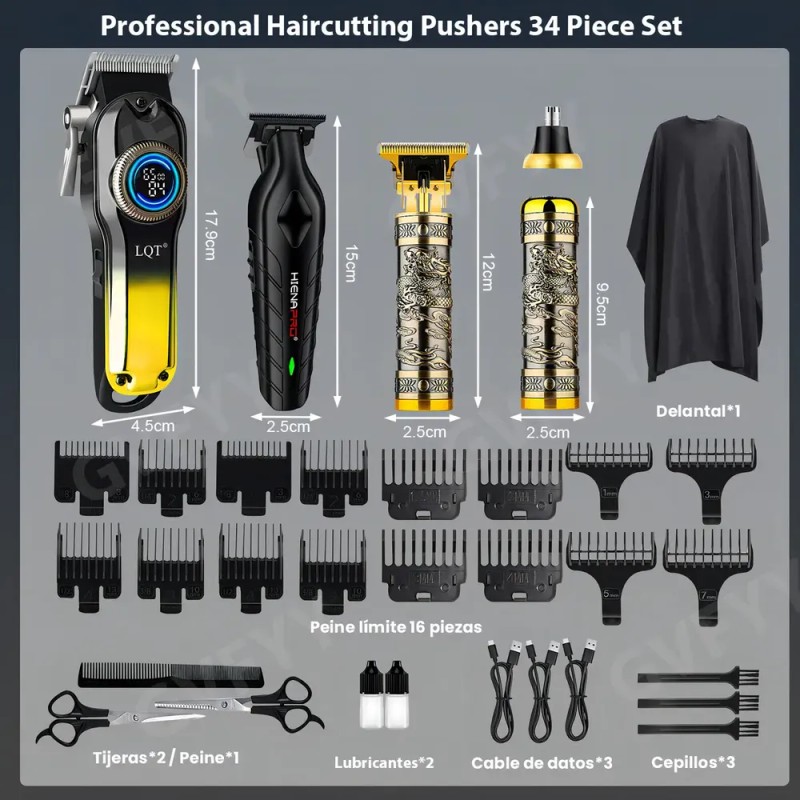 Set de Cortadoras de Pelo Gvfyye Maquina Inalámbricas con Pantalla