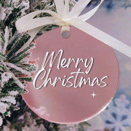 Uniqicon Pack of 20 Pink Mirrored Round Acrylic Plates, Acrylic Ornaments Christmas Tree, 3 mm 1/8 Inch Extra Thick Circular Acrylic Blanks, Acrylic Discs for Gift Tags, Party Decoration