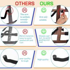 DOMMI Guitar Stand, Wood Electric Guitar Stand with Non-Slip Rubber and Soft Foam Arms, Portable Folding A-Frame Acoustic Guitar Stand, Easy to Assemble, Floor Display Stand for Travel