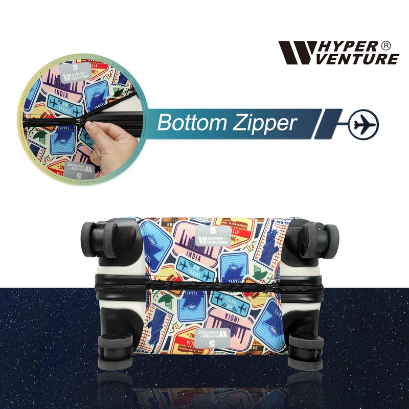 HYPER VENTURE Washable Luggage Cover - Fashion Suitcase Protector Fits
