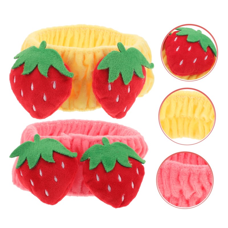 FOMIYES Cute Strawberry Headband Set Face Washing Hairband for Women