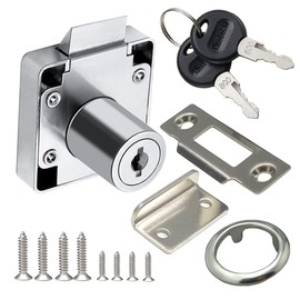 Automatic Lock Tongue Cabinet Drawer Lock Furniture Locker Lock Showcase Lock Drilling Diameter 3/4"/19mm for (3/5"-/15mm -7/8"-/22mm ) Door Panel