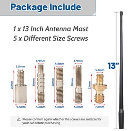 Anina 13 Inch Radio Antenna Mast for 2000-2022 GMC Sierra Canyon Yukon Chevy Silverado Tahoe Colorado Car Truck Replacement Antenna for AM FM Reception Car Washproof
