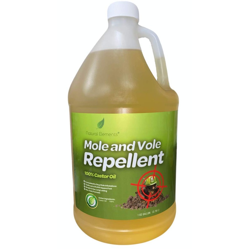 Natural Elements Mole and Vole Repellent | 100% Castor Oil