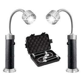 SagaSave 2 Pcs BBQ Grill Light BBQ Grilling Accessories for Outdoor with Magnetic Base and Gift Box Waterproof Magnetic Grill Light 360 Degrees Adjustable Gift for Friend Family