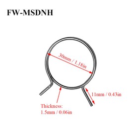 Set of 6 Door Handle Springs Diameter 30mm Replacement Kit for Door Handles, 2 Spinning Coils, Inner Spring, Round Head Design