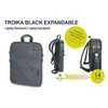 TROIKA Laptop Backpack Daypack Backback Black Expandable with 2 Large