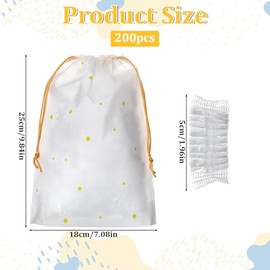 200 fundas para los oídos para la ducha, desechables para teñir el cabello, tapones de ducha de plástico transparente con elástico suave, talla única 
