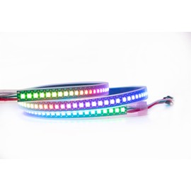ADRESUNO WS2812B LED Strip Individual Addressable Light 144Pixels/m SMD 5050 RGB Pixel Strip DC5V (3.2FT 144LEDS Waterproof IP67, White PCB)