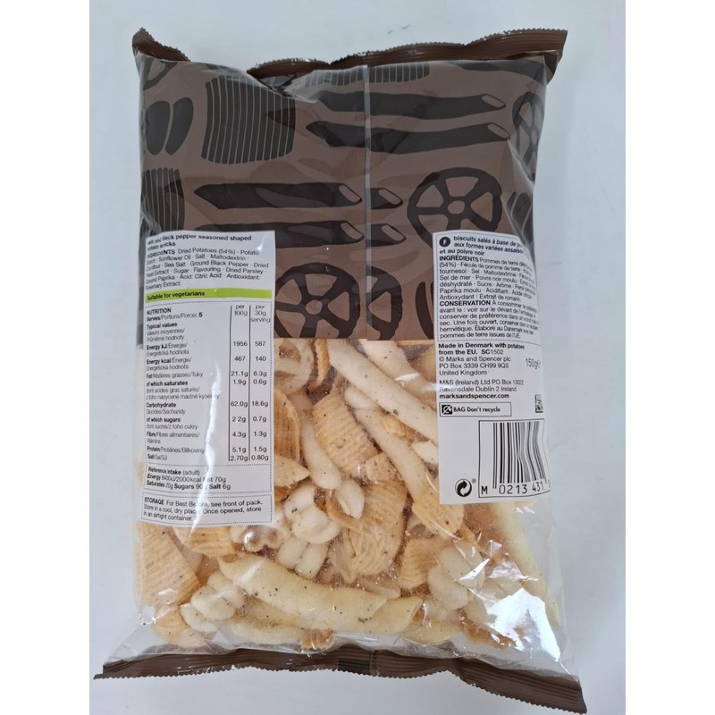 M&S Salt & Black Pepper Combo Mix Crisp 150g -
