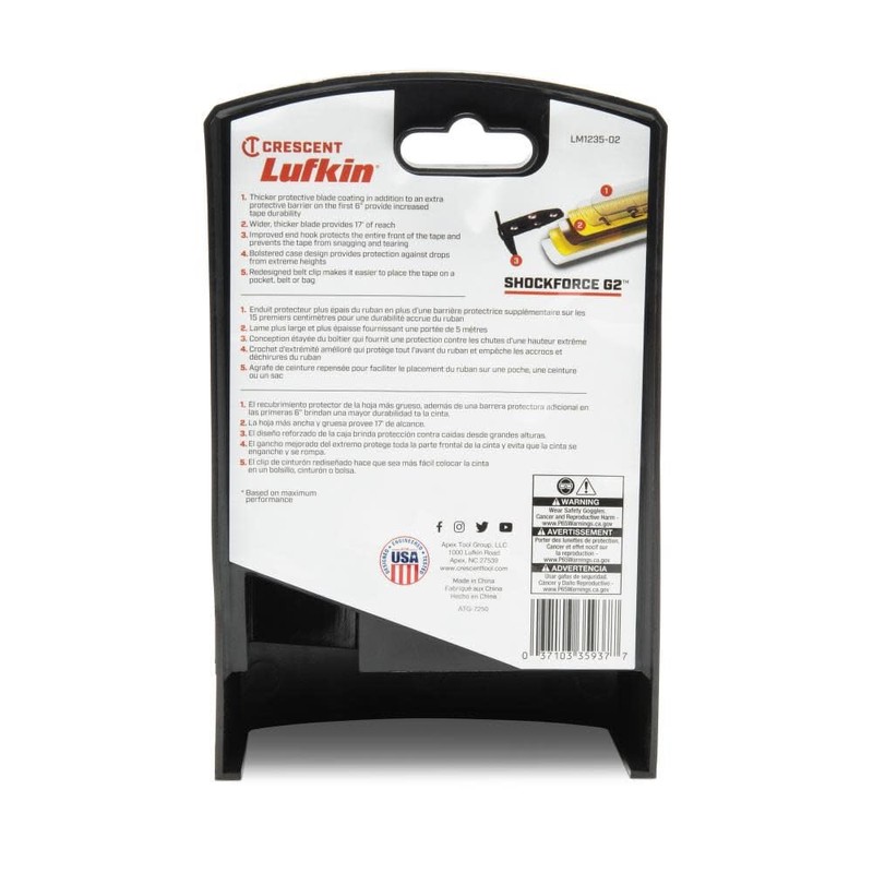 Lufkin Shockforce G2 35-ft Magnetic Tape Measure- LM1235-02
