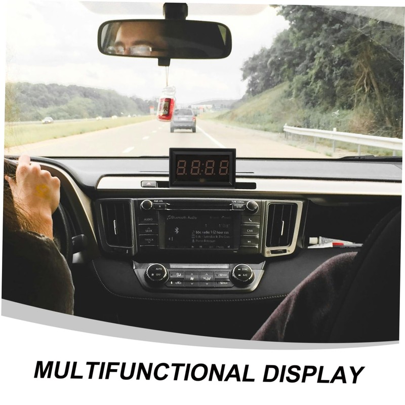 NOLITOY Car Dashboard Digital Clock with Temperature Voltage Display LED