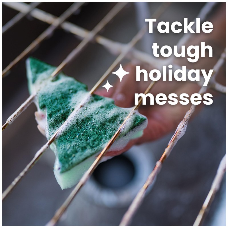 Scotch-Brite Modern Merry Tree Shape Scrub Sponge 1 Pack