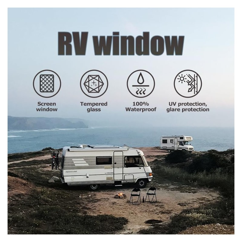 Galamarine RV Exit Window - 30" W x 20" H,