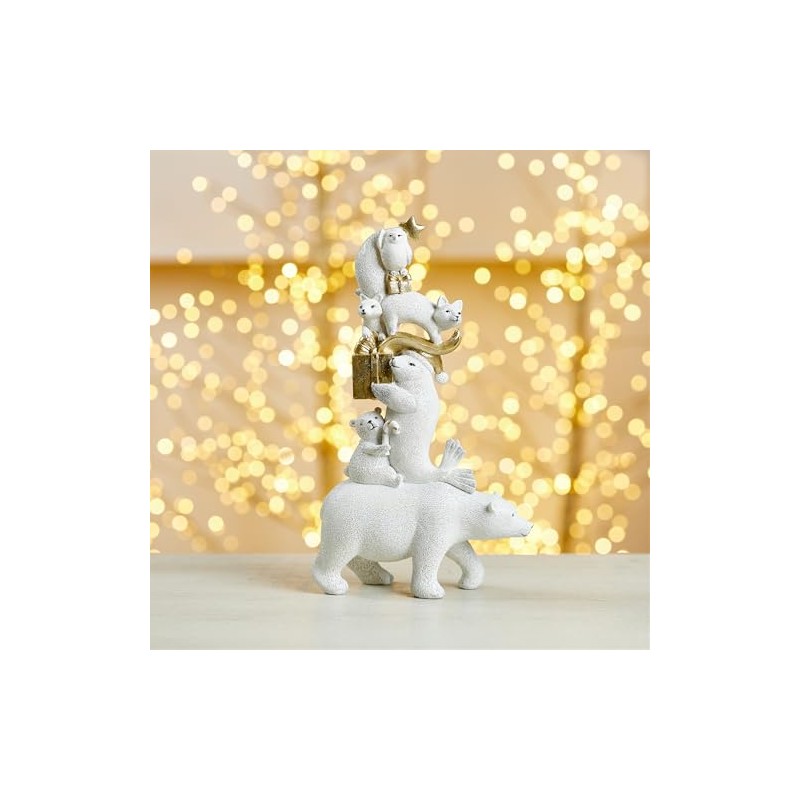Melrose Animal Stack with Presents, Resin, 13-inch Height