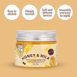 Mascarilla exfoliante de leche y miel para manos (50 g): tratamiento hidratante profundo y blanqueador para todo tipo de piel.