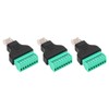 3Pcs RJ45 Screw Terminal Adapter RJ45 Female Thread to 8
