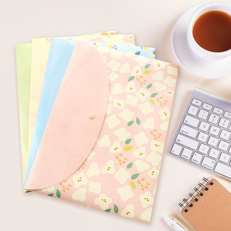 Tongcloud 10 pcs Style Floral Printed A4 Paper Document File