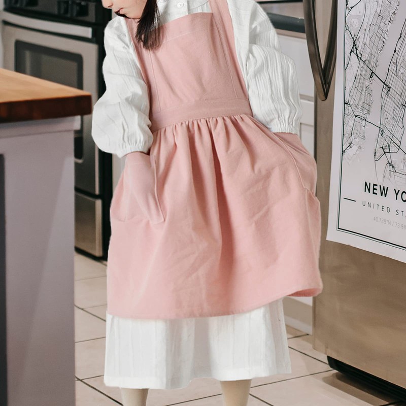 Surblue Kids Retro Aprons Pinafore Apron for Girls Boys Cotton