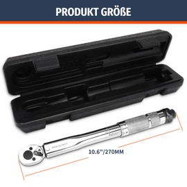 PRIDE&CRAFT 1/4" Torque Wrench 20-200IN-LB/2.26-22.6Nm, ±3% High Precision Torque Wrench for Lug Nuts, Two Directions Adjustable, 72-Tooth