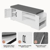 GRUSIGN 39.6" Shoe Storage Bench with Cushion, Entryway Shoe Cabinet,
