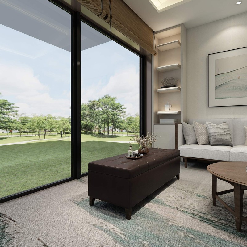 Joveco 51" Rectangle Button Tufted Bonded Leather Storage Ottoman Bench