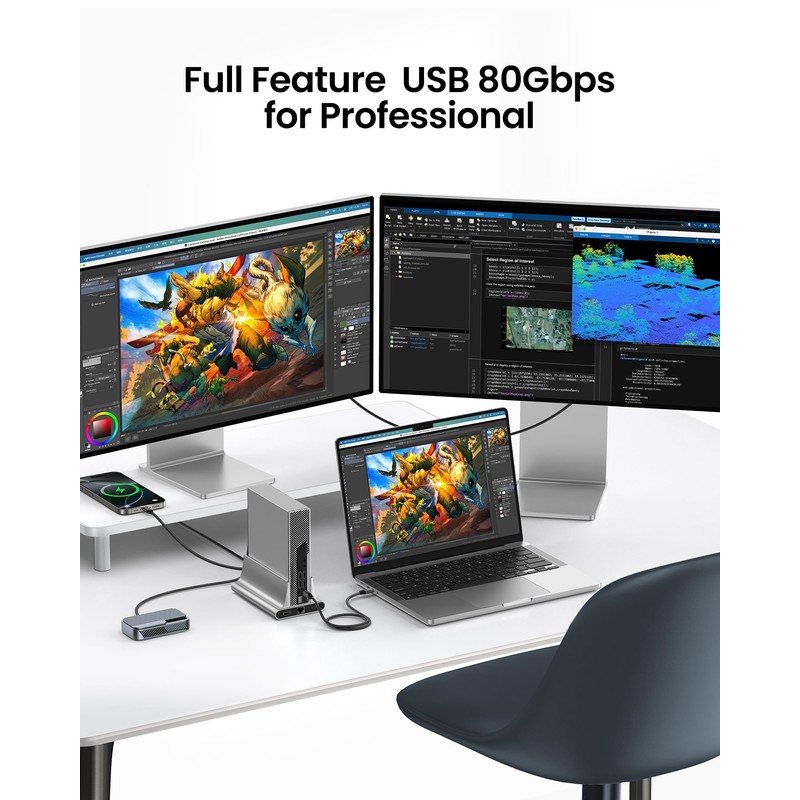 Silkland 80Gbps USB 4 for Short Thunderbolt 5 Cable 1.6FT,