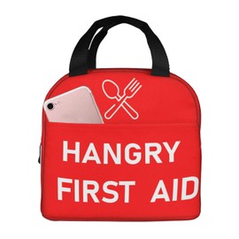 Hangry First Aid Insulated Lunch Bag Portable Reusable Lunch Box Medical Theme Thermal Cooler Tote Bag With Pockets For Nurses & Doctors Women Men Gift