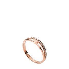 Fossil women's ring Drew Hearts To You stainless steel rose gold-tone, JF034607915