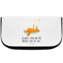 Mr. & Mrs. Panda Cosmetic bag fox stars - gift, foxes, moon, make-up bag, saying beautiful, cosmetic bag, toiletry bag, make-up bag, White, Hand Drawn