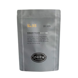 Smith Teamaker | Ginger Peach Iced Tea No. 35 - Indian & Sri Lankan Black Teas | Refreshing, Caffeinated Full Leaf Green Iced Tea (10 Count - 1 Quart Sachets)