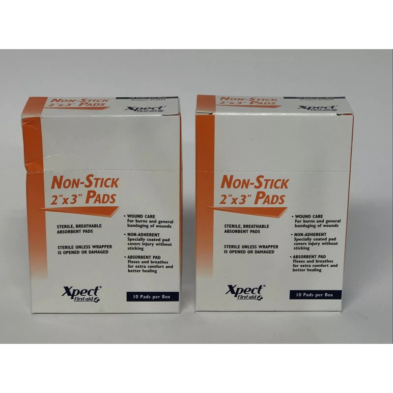 Xpect Pack Of 2, Xpect First Aid Non-Stick 2"x3" Pads