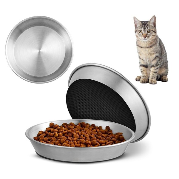 3 Pack Stainless Steel Cat Bowls - Whisker Fatigue Shallow